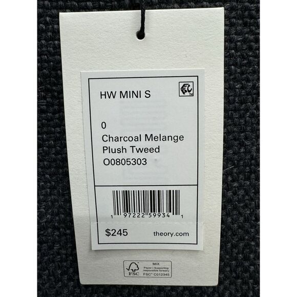 TheoryA-line mini skirt Plush Tweed in Charcoal Size‎ 0 - Picture 3 of 8
